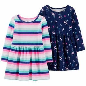 Carter's Multicolor and Navy Unicorn Dresses